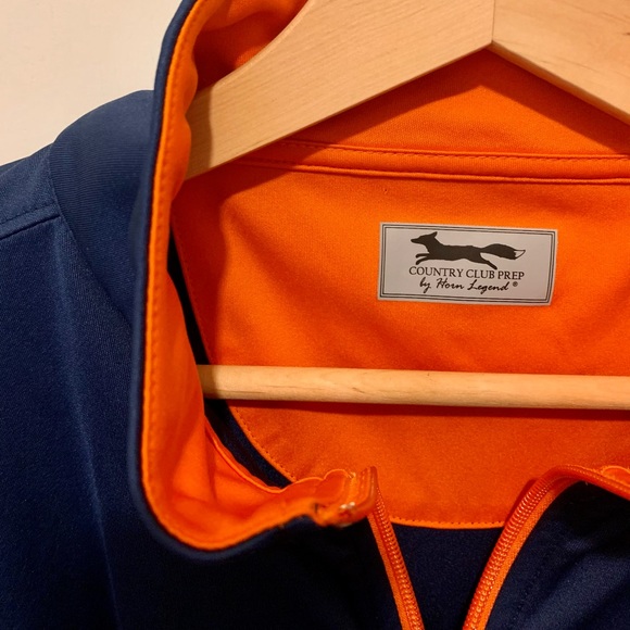 MINT Country Club Prep Navy/Orange L Quarter Zip - Picture 3 of 5